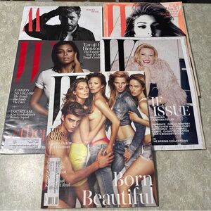 Lot 5 W Magazine 2014-17 Covers- Blanchett Kate Moss Taraji Gigi Hadid Hemsworth